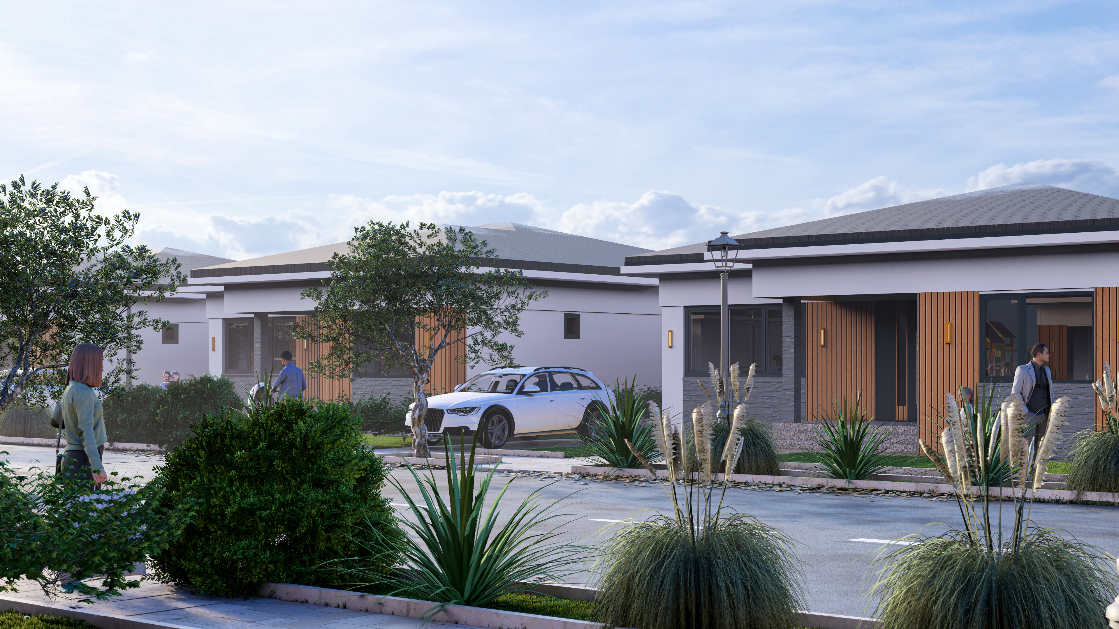 Stradă cu case Serena Residence